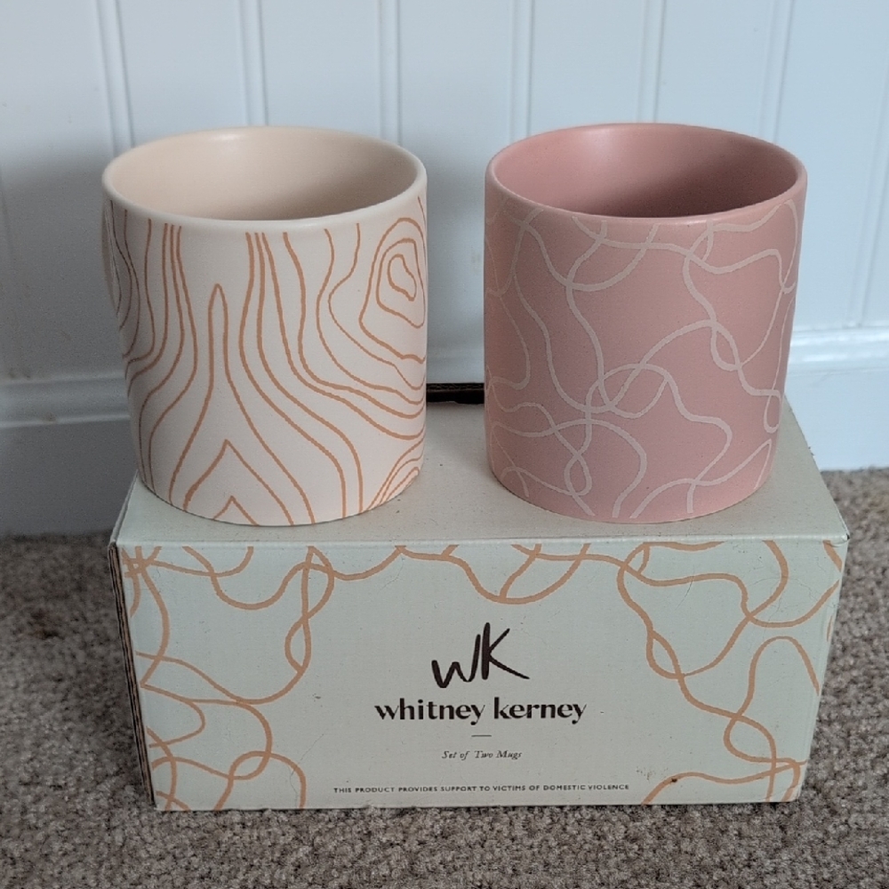 Pink and Cream Mug Set